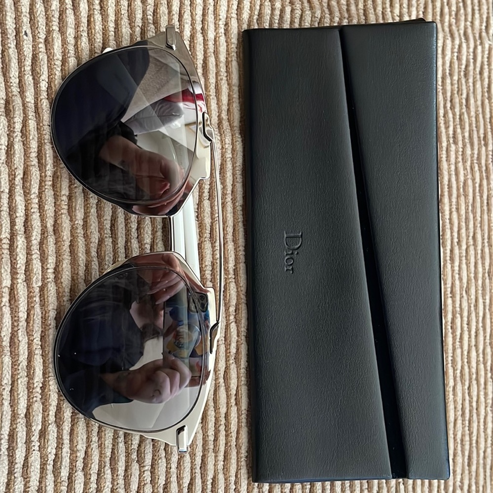 Silver aviator Christian Dior sunglasses